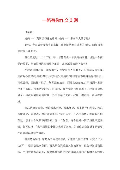 一路有你作文3则.docx
