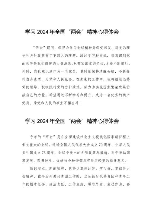 学习2024年“两会”精神心得体会精选合集30篇.docx