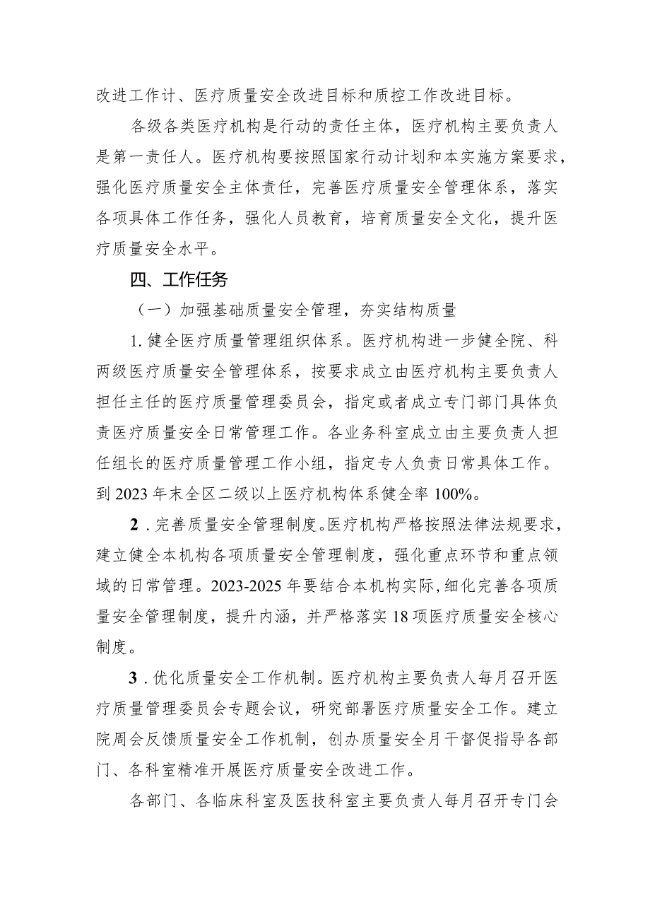 开展全面提升医疗质量行动实施方案(20232025年)6篇（详细版）.docx_第3页