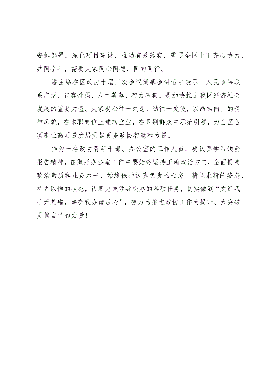 2024两会∣04政协会议：02全国政协十四二次会议常委会工作报告学习心得体会——区政协办公室.docx_第3页