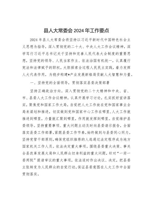 2024年工作要点精选两篇合辑（党建+常委会）.docx
