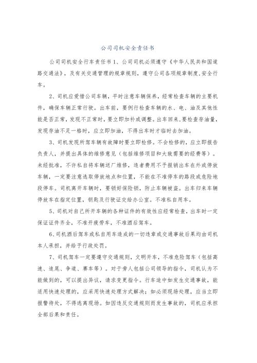 公司司机安全责任书.docx