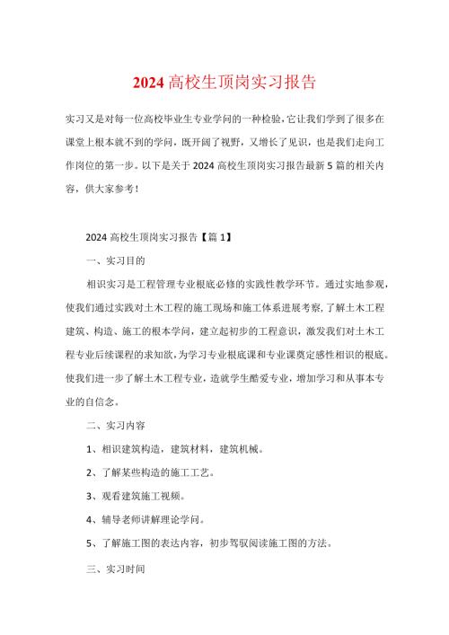 2024大学生顶岗实习报告.docx