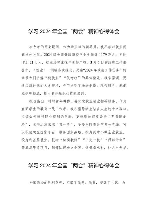 大学教员学习2024年全国“两会”精神心得体会30篇.docx