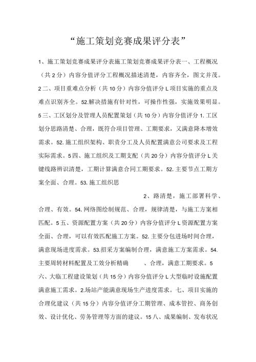 施工策划竞赛成果评分表.docx