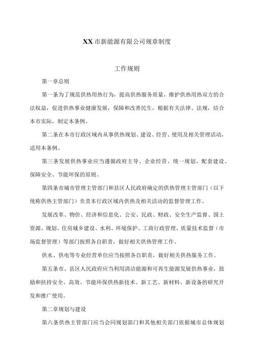 XX市新能源有限公司规章制度（2024年）.docx