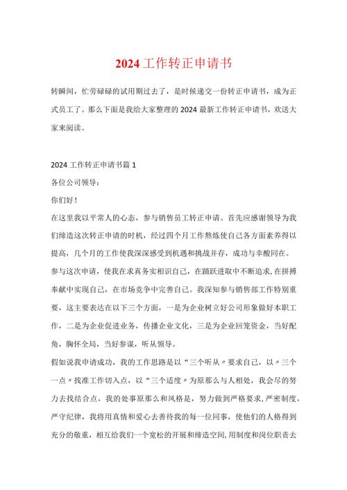 2024工作转正申请书.docx