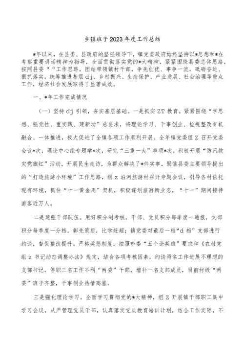 乡镇班子2023工作总结.docx