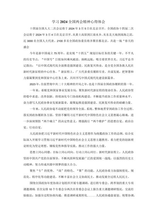 2024学习全国两会精神心得体会03.docx