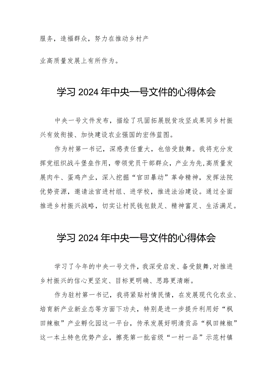 驻村书记学习2024年中央一号文件的心得体会22篇.docx_第2页