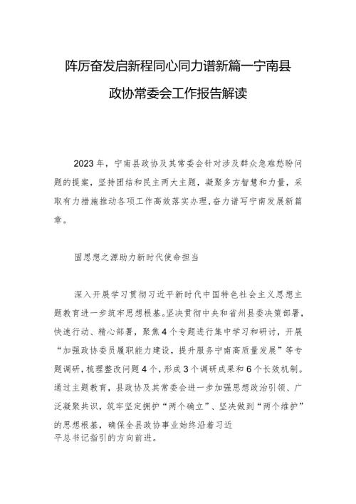 踔厉奋发启新程 同心同力谱新篇—宁南县政协常委会工作报告解读.docx