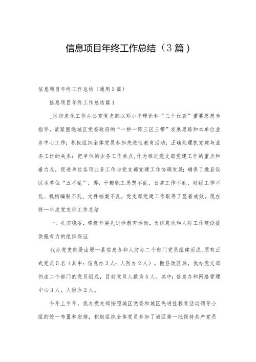 信息项目年终工作总结（3篇）.docx