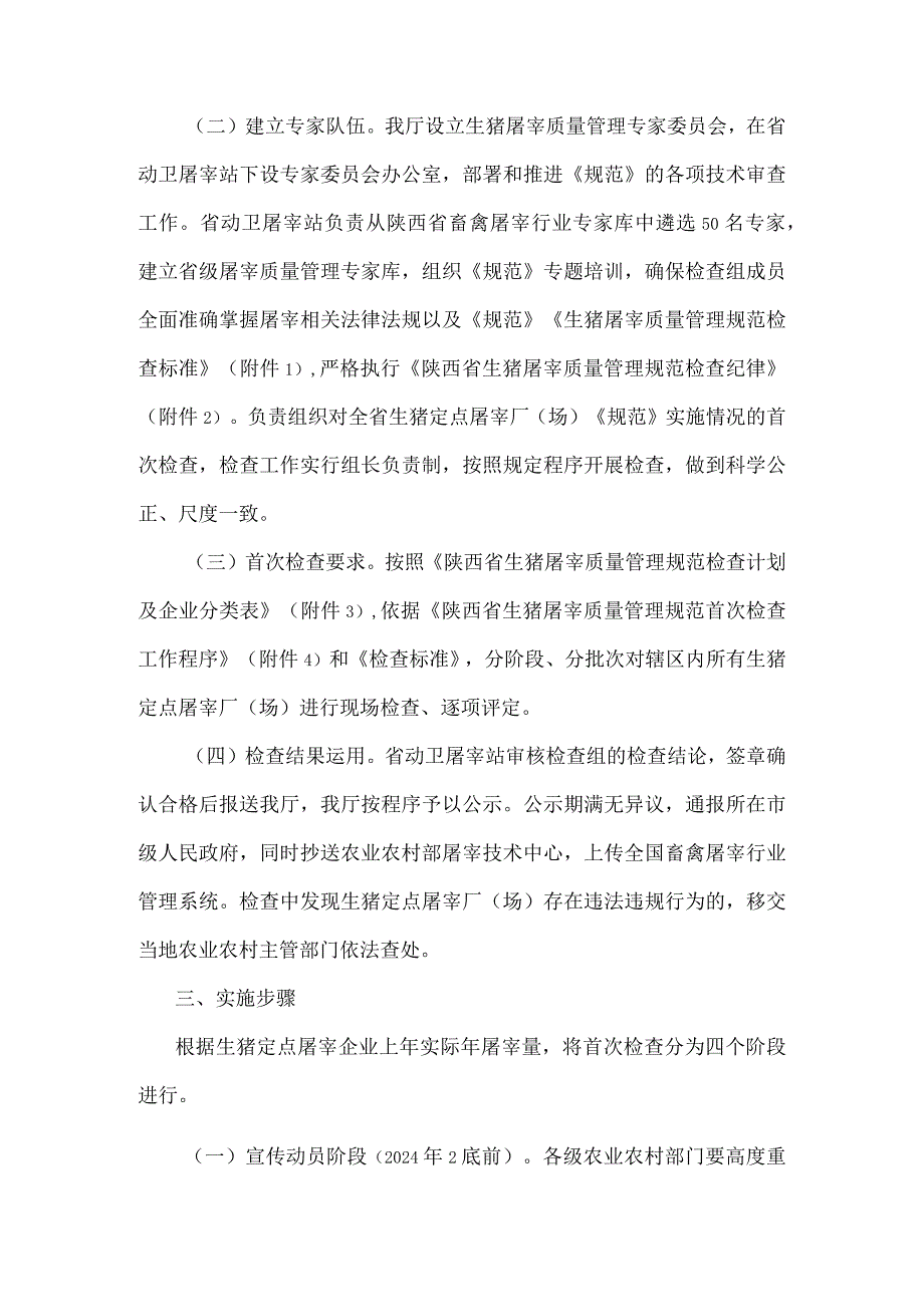陕西省《生猪屠宰质量管理规范》检查工作实施方案.docx_第2页