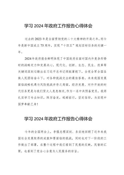 研读2024年两会政府工作报告心得体会二十篇.docx