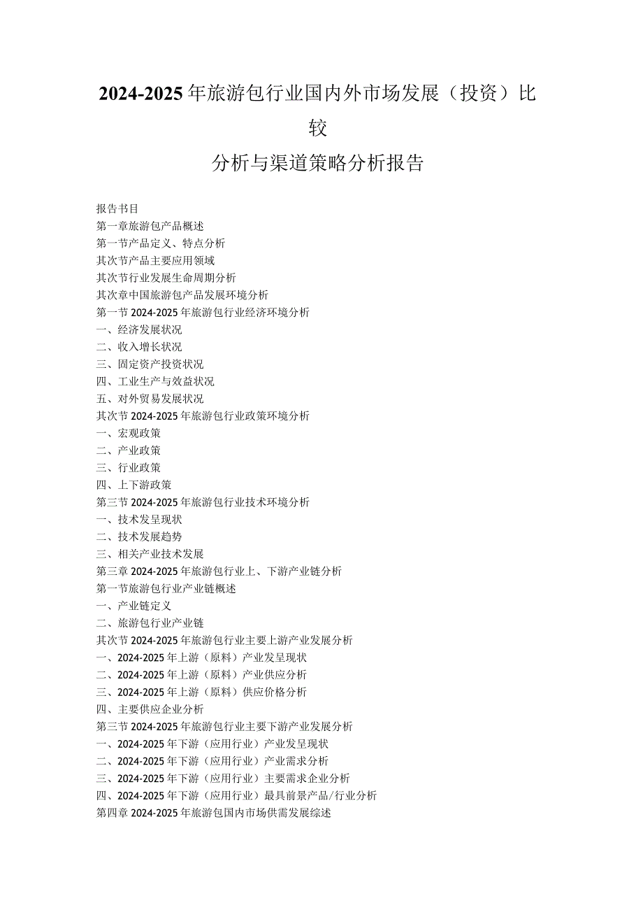20242025年旅游包行业国内外市场发展(投资)比较分析与渠道策略分析报告.docx_第1页