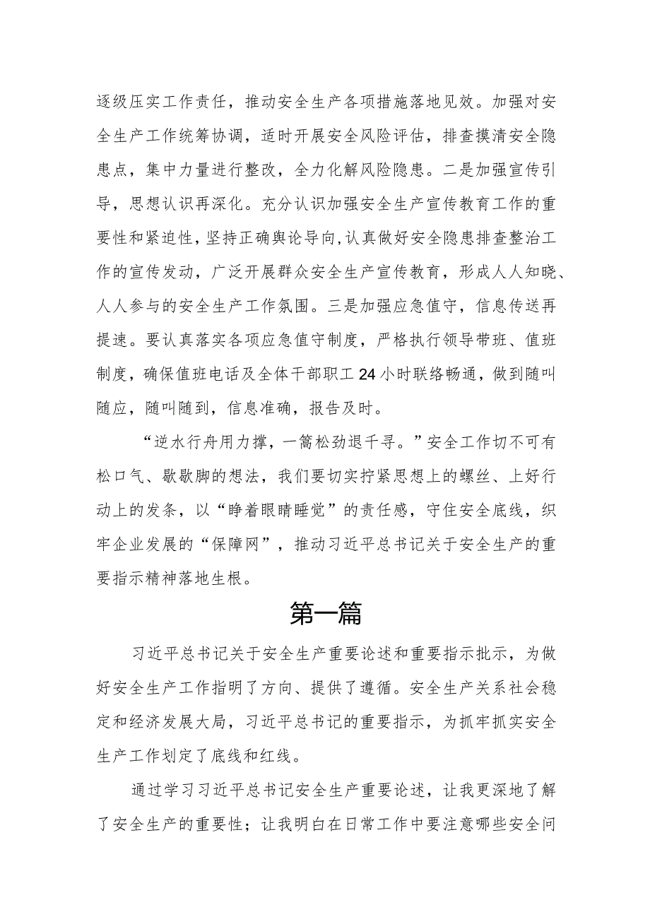 2024学习关于安全生产重要论述心得体会研讨发言共八篇.docx_第3页
