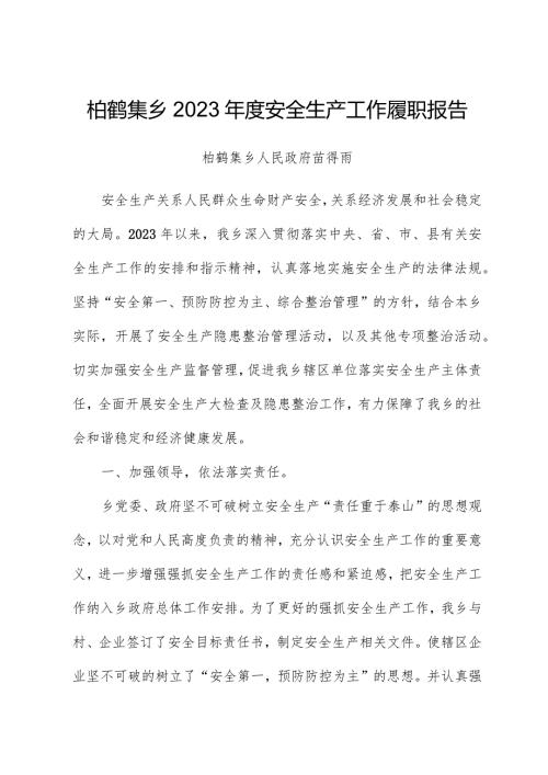 2023安全生产履职报告.docx