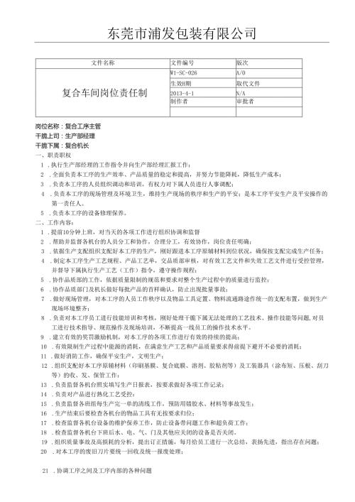 026复合车间岗位责任制.docx
