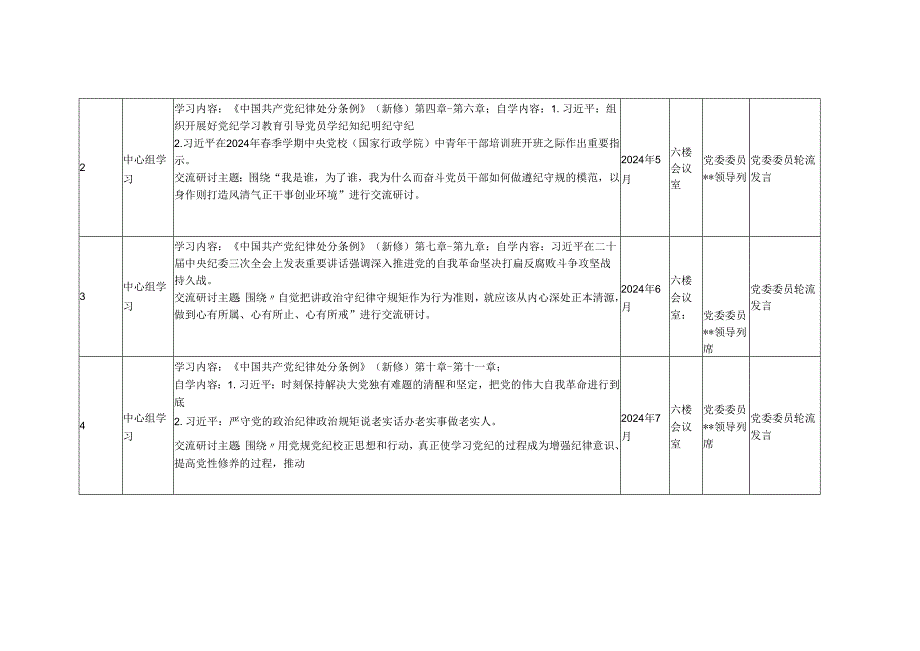 （三篇）2024党纪学习教育计划和计划表.docx_第2页