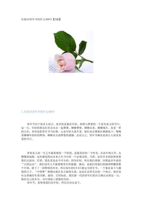 新庆祝54青年节的作文400字【5篇】.docx