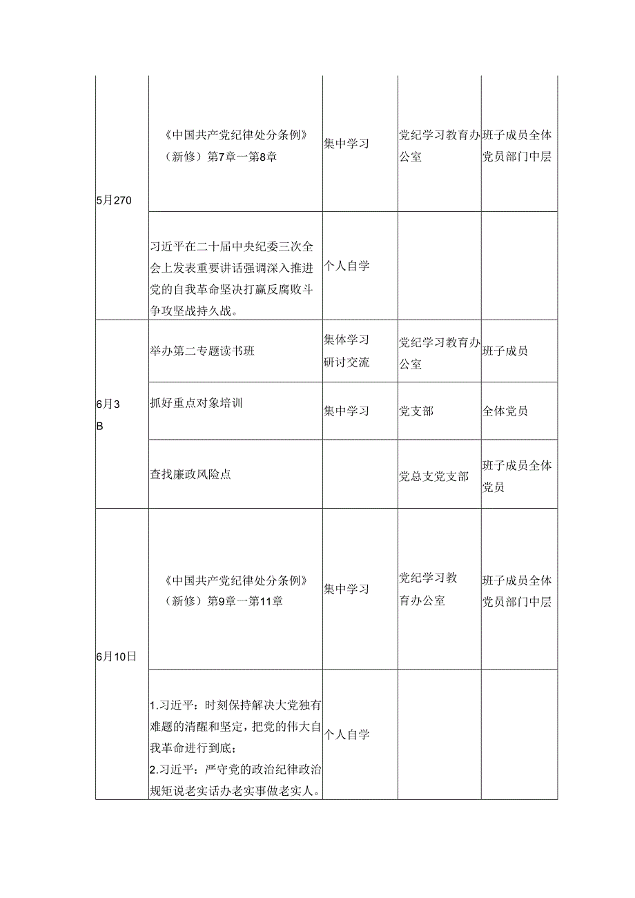 党纪学习教育工作计划安排表(1).docx_第3页