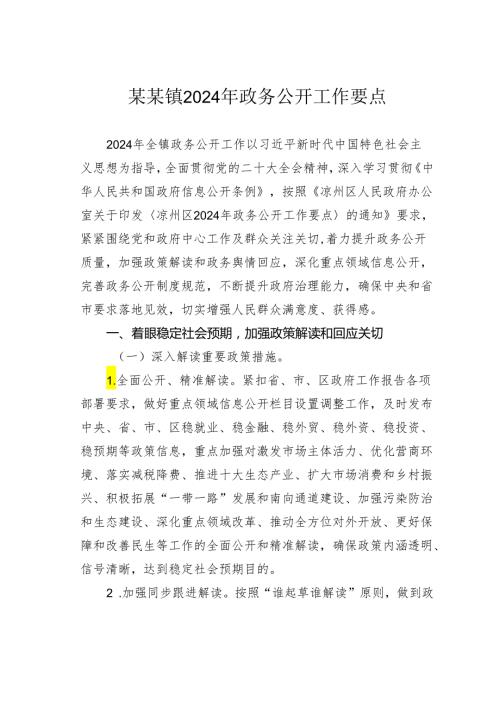 某某镇2024年政务公开工作要点.docx