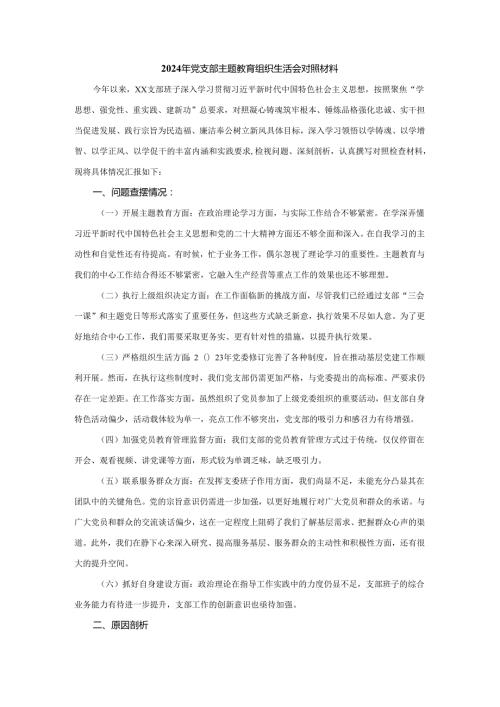 2024年班子主题教育组织生活会对照材料.docx