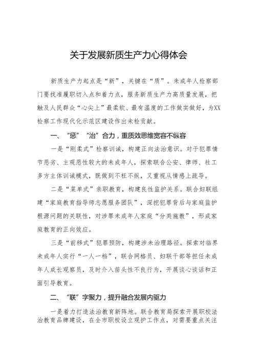 检察院干警学习新质生产力心得体会十二篇.docx