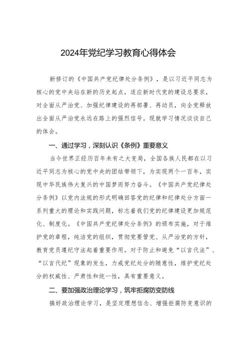 领导干部关于2024年党纪学习教育的学习感悟十七篇.docx