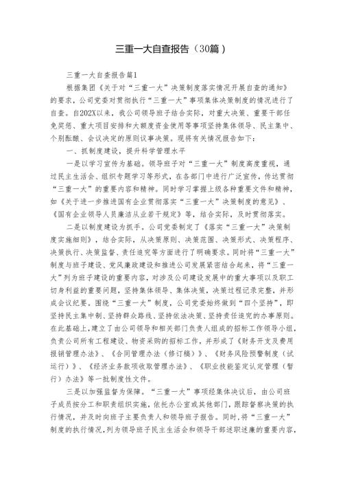 三重一大自查报告（30篇）.docx