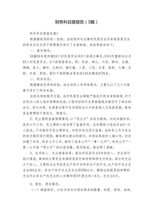 财务科自查报告（3篇）.docx