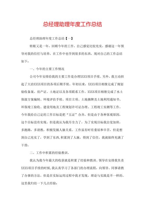 总经理助理工作总结.docx