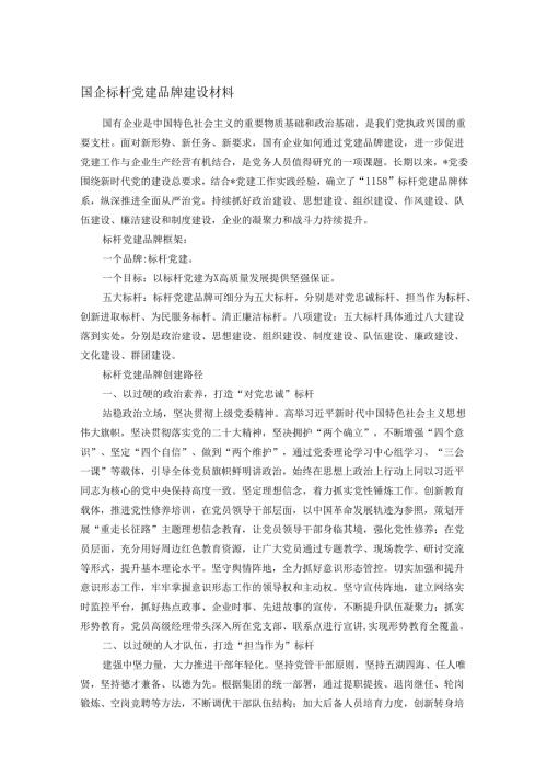 国企标杆党建品牌建设材料.docx