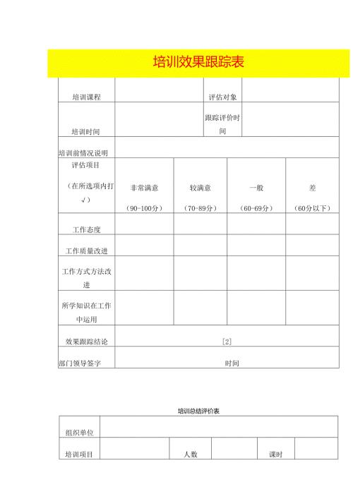 培训效果跟踪表模板.docx
