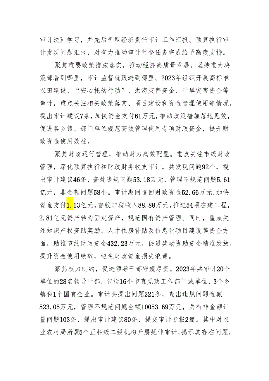 2023X市审计工作总结.docx_第3页