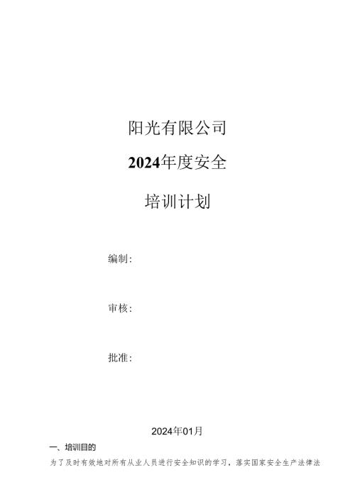 公司安全培训计划.docx