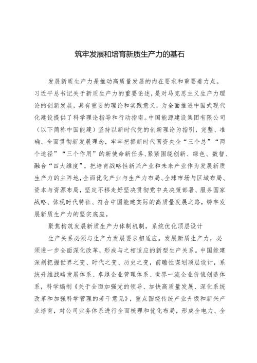 2024年筑牢发展和培育新质生产力的基石心得体会.docx