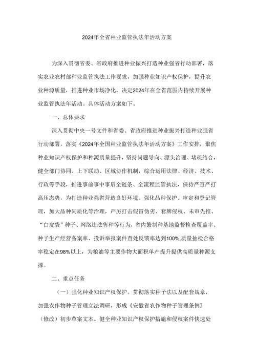 2024年全省种业监管执法年活动方案.docx