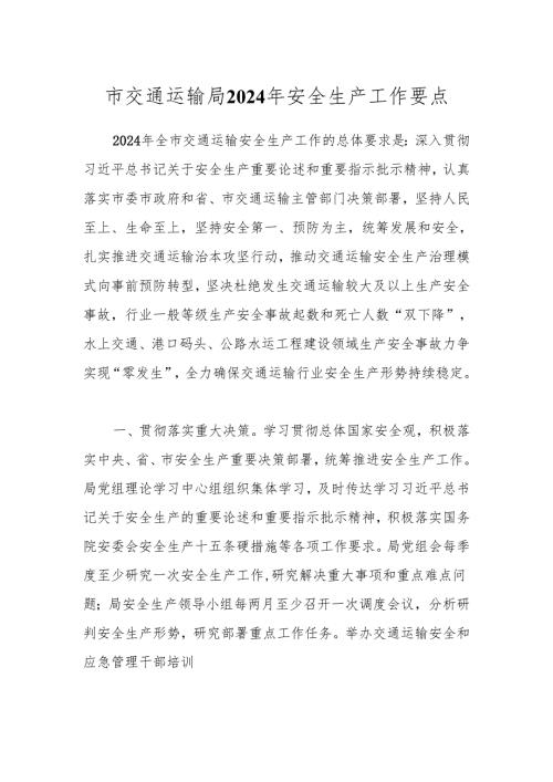 市交通运输局2024年安全生产工作要点.docx