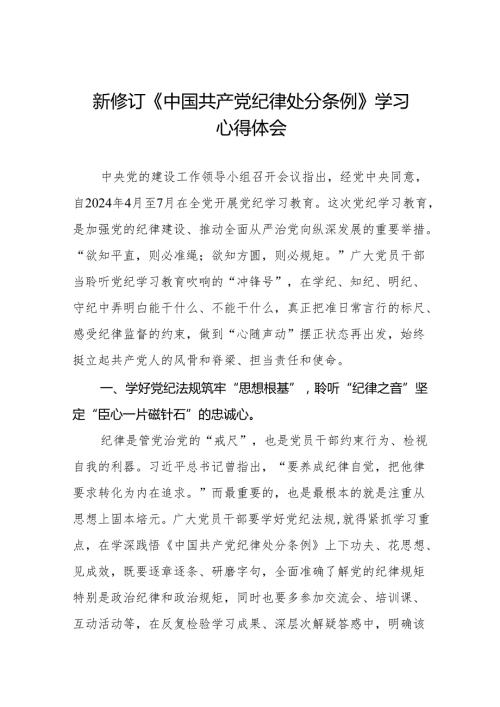 2024版新修订中国共产党纪律处分条例研讨交流发言六篇.docx