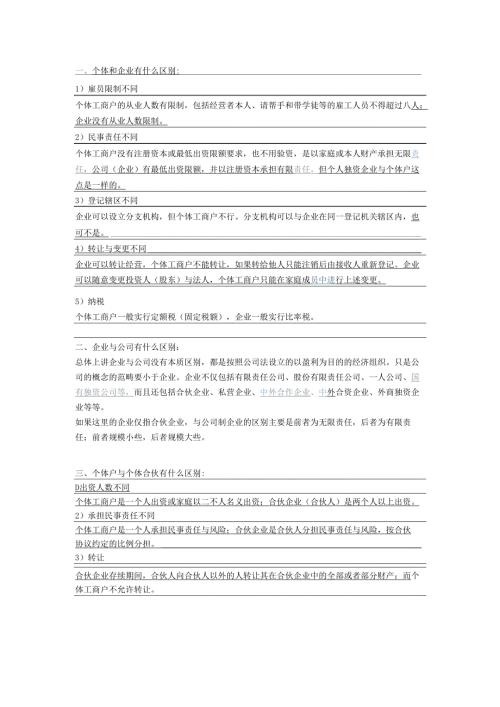 个体与企业与合伙公司的优劣对比.docx