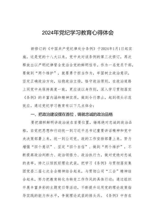 党员干部关于2024年党纪学习教育的心得体会十四篇.docx