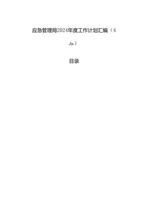 应急管理局2024工作计划汇编（4篇）.docx