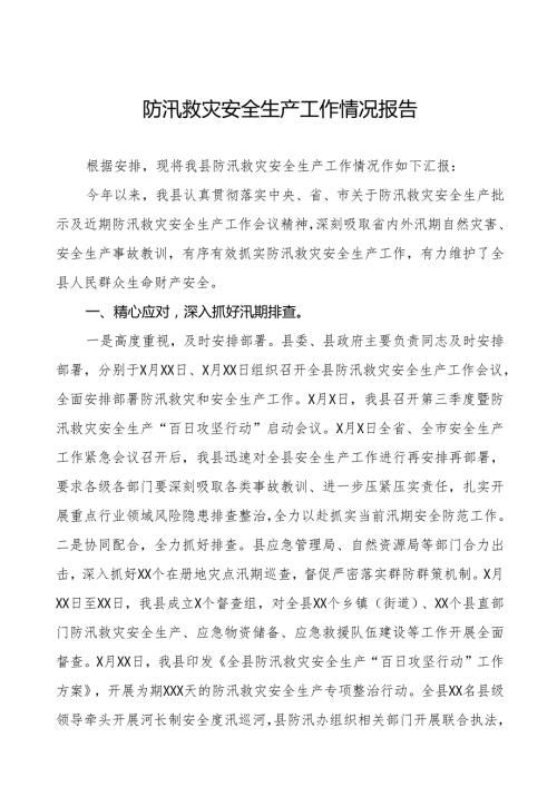 2024年防汛救灾安全生产工作情况报告四篇.docx