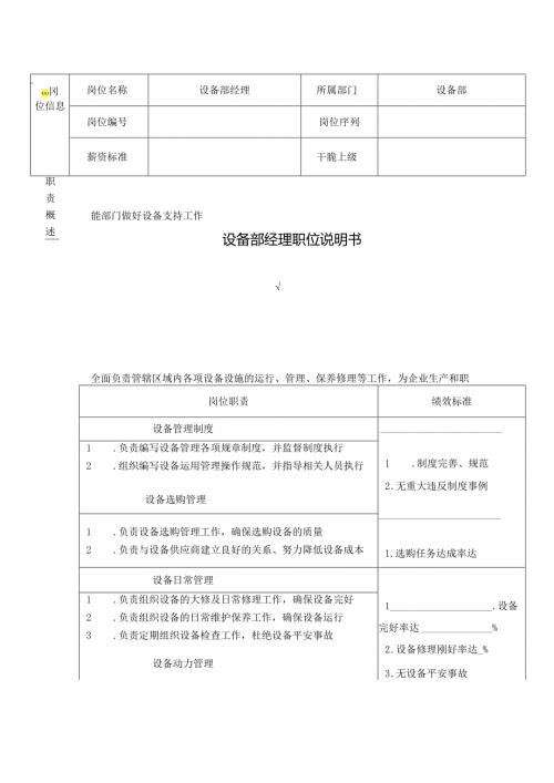 007设备部职位说明书.docx