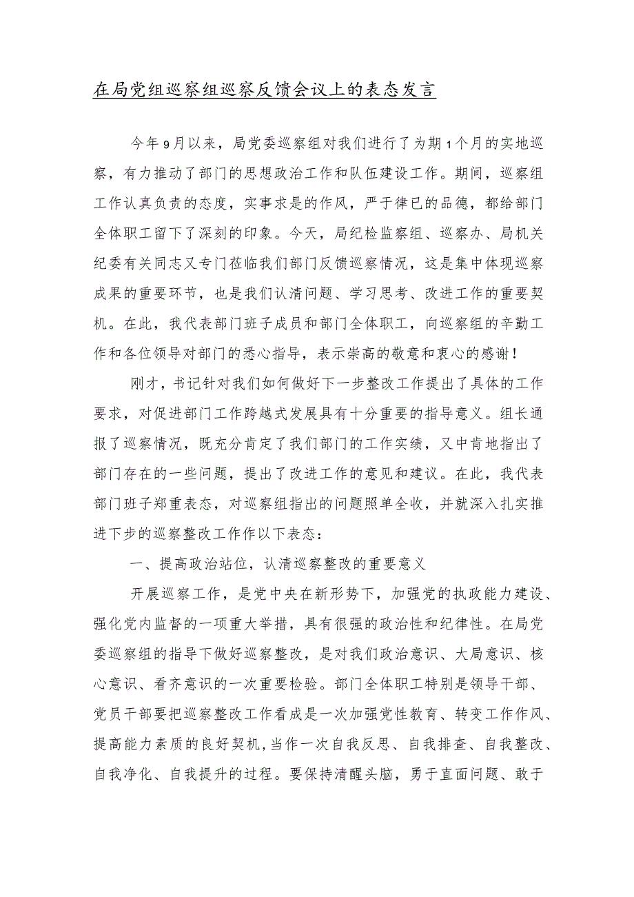 （十篇合集）2024年巡察工作座谈会上的交流发言提纲.docx_第2页