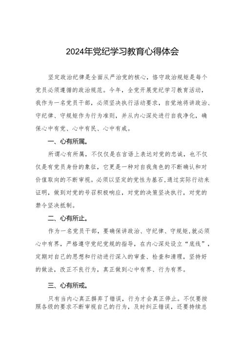 2024年党纪学习教育关于六项纪律的心得体会七篇.docx