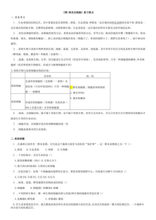 《分子与细胞》复习要点.docx