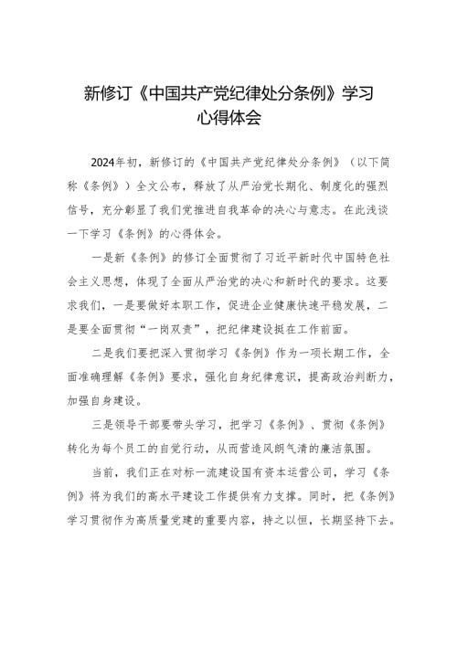 学习贯彻2024版中国共产党纪律处分条例心得体会九篇.docx