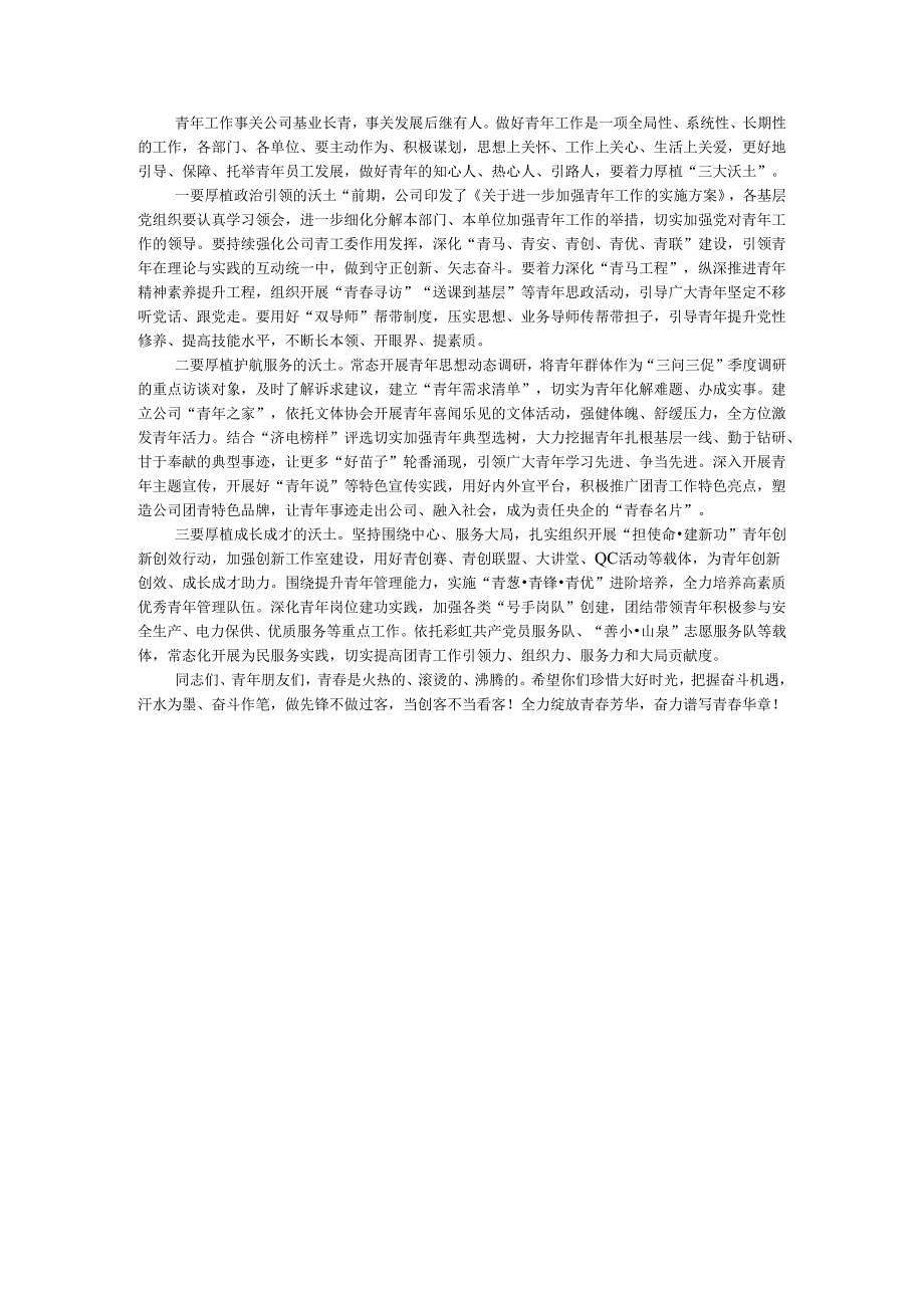 国有企业团青干部座谈会上的讲话.docx_第3页